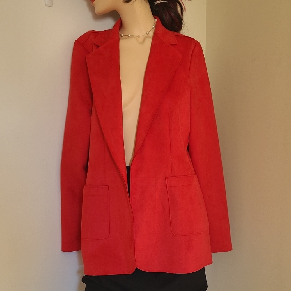 Faux Suede Blazer
